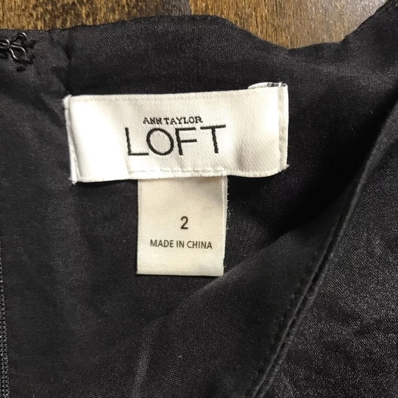 LOFT Women’s Satin Sheath Dress Flutter Sleeves - Picture 4 of 8